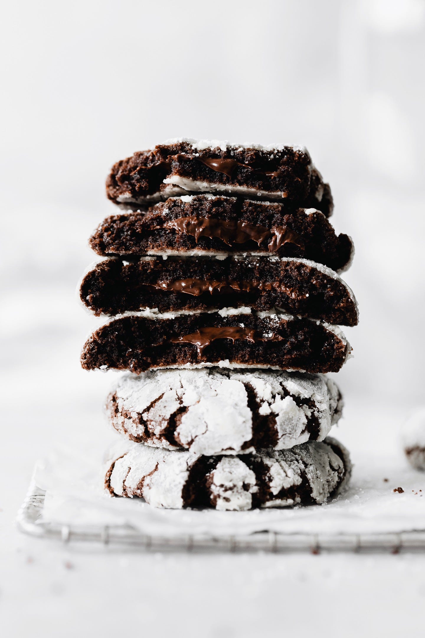 Stack of vegan chocolate hazelnut stuffed cookies Stack of vegan chocolate hazelnut stuffed cookies