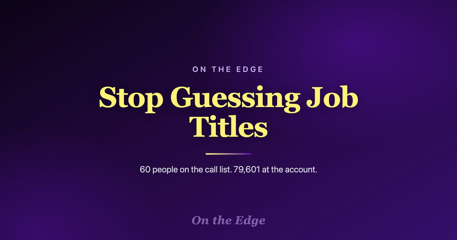 Stop Guessing Job Titles — 60 people on the call list, 79,601 at the account
