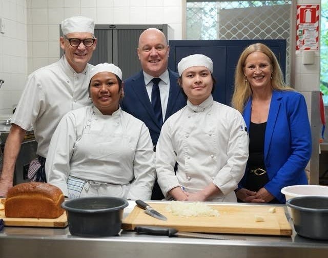Christopher Luxon with chefs.