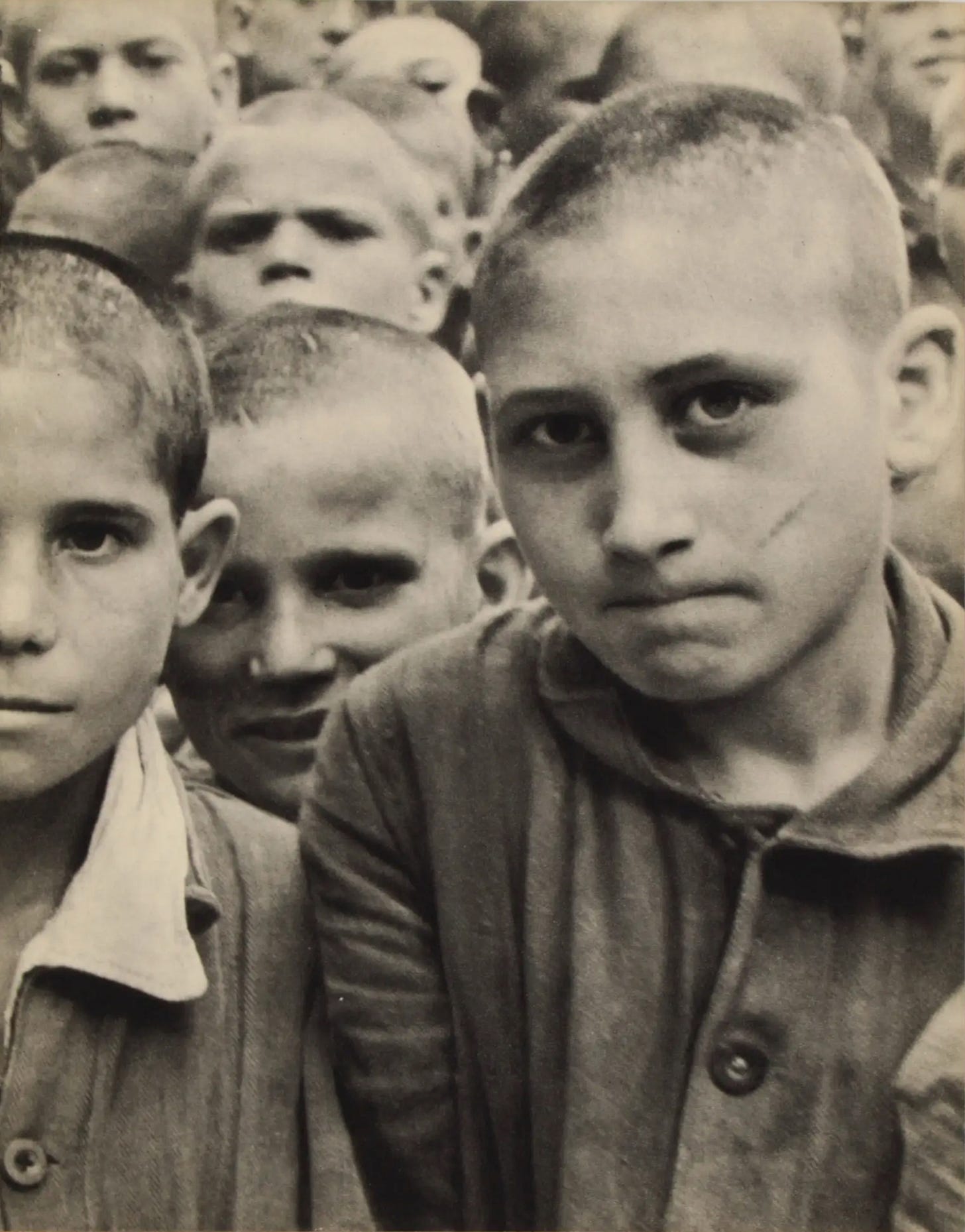 Boys at the Albergo dei Poveri reformatory, Naples, Italy. By David Seymour (Chim) 1948