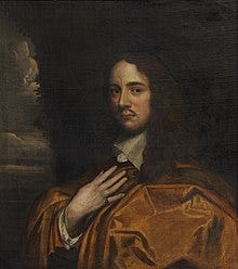 A painting of metaphysical poet Andrew Marvell 