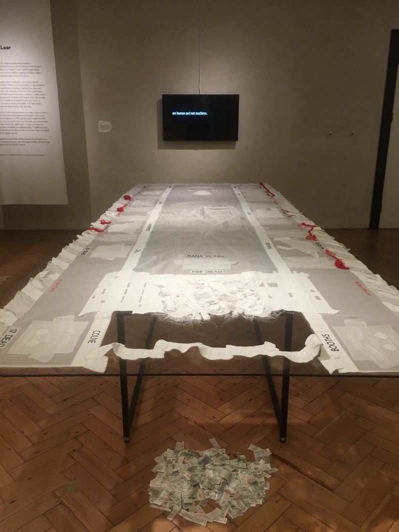 Photo of ‘Collateral’ by Brigid McLeer in situ at the Crafts Council Gallery.