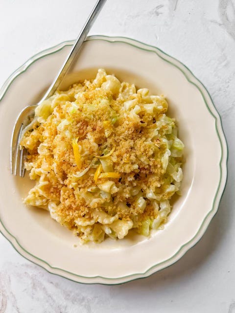 Lemon Alfredo Cabbage Pasta