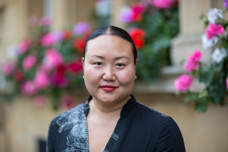 Hanya Yanagihara at the Cheltenham Literature Festival on October 10, 2015 in Cheltenham, England. Photo by David Levenson/Getty Images