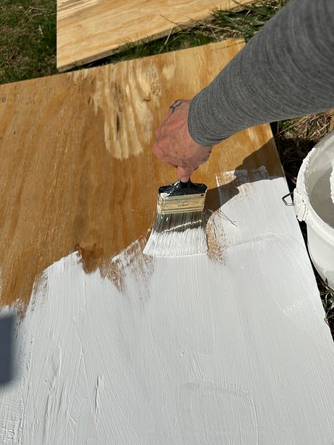 painting the diy lemonade stand