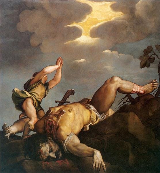 David and Goliath, 1542 - 1544 - Titian