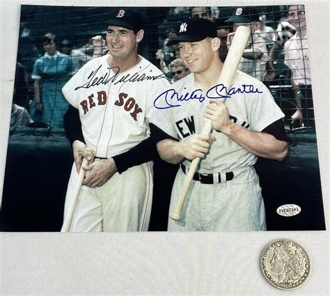 Lot - SIGNED Mickey Mantle NY Yankees and Ted Williams Boston Red Sox ...