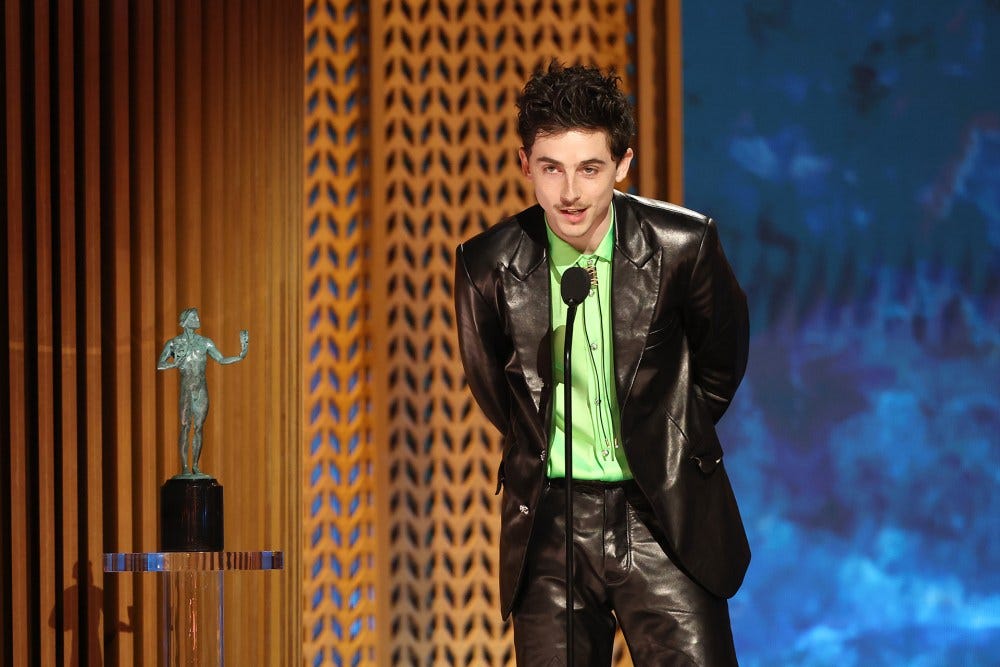 Timothée Chalamet SAG Speech: Defending His Call to Be a Great Actor Timothée Chalamet SAG Speech: Defending His Call to Be a Great Actor