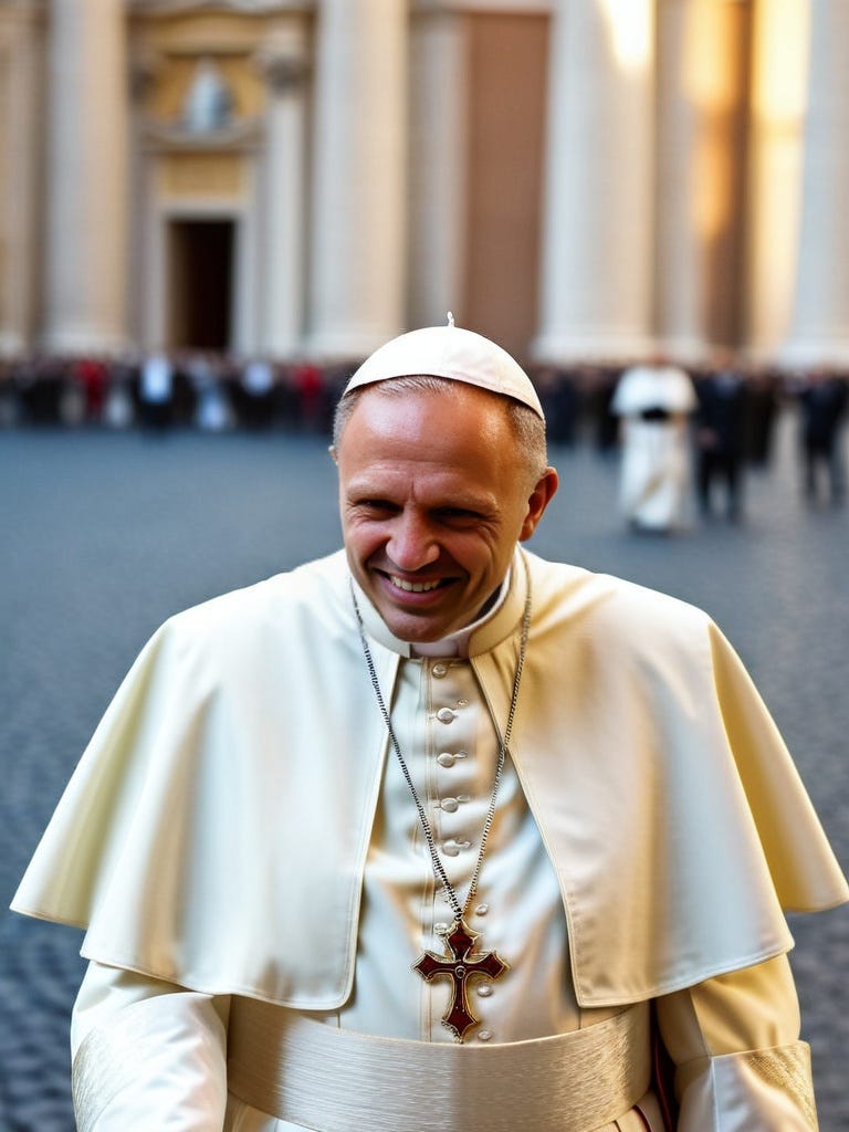Immagine che contiene vestiti, persona, paramento sacro, Viso umano
Il contenuto generato dall'IA potrebbe non essere corretto. Immagine che contiene vestiti, persona, paramento sacro, Viso umano
Il contenuto generato dall'IA potrebbe non essere corretto.
