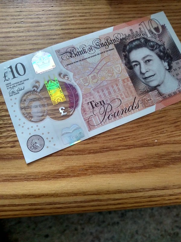 10 pound note, by Terry Freedman