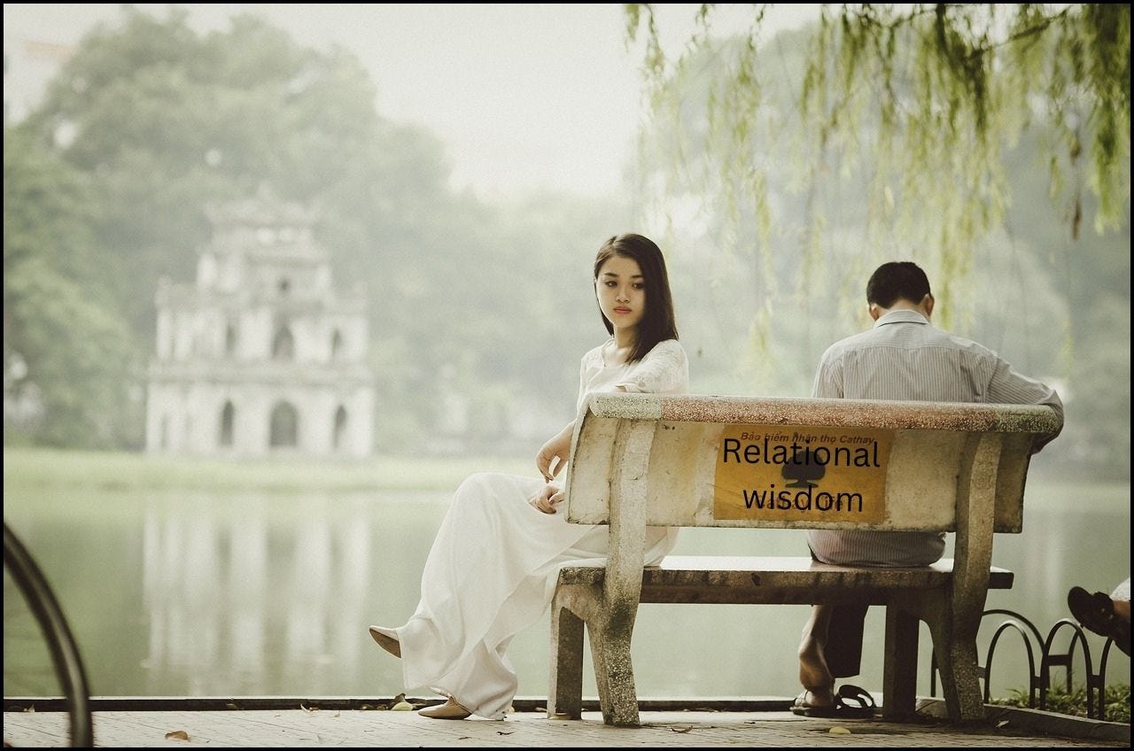 A couple not talking to each other.