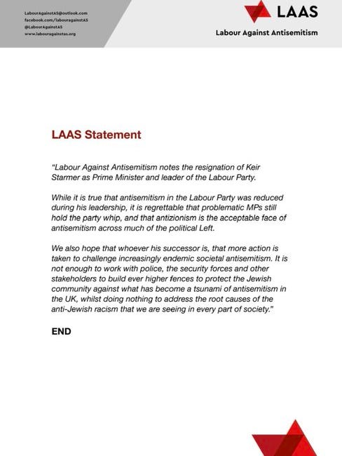 Statement by Labour Against Antisemitism