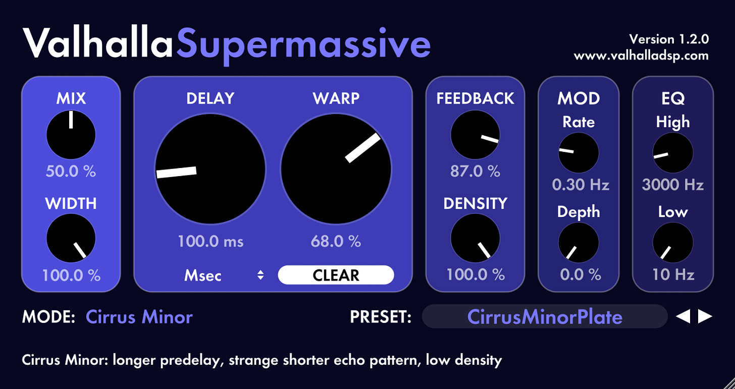 Blue and purple GUI image of the Valhalla Supermassive interface