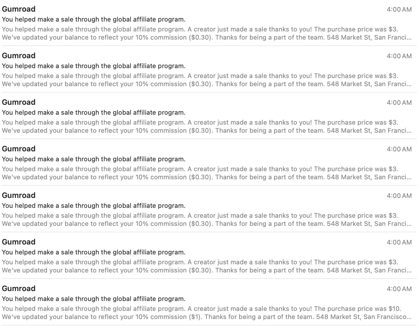 gumroad affiliate earnings