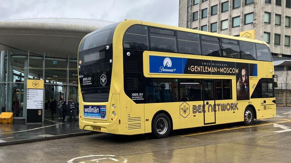 a new manchester bee network branded bus