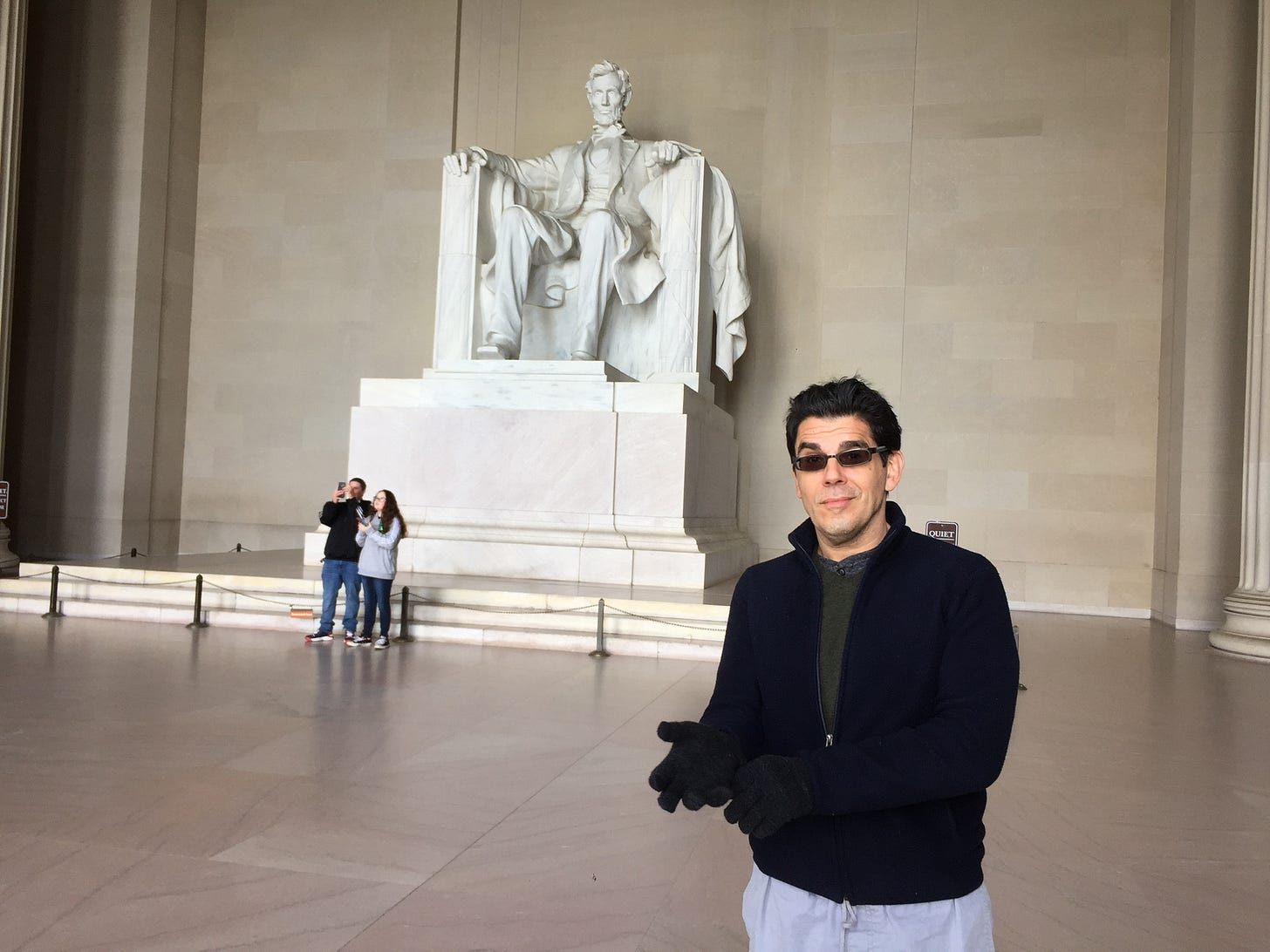 Author at the Lincoln Memorial, circa 2020