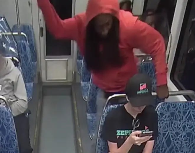 Harrowing footage shows moment Ukrainian woman, 23, is stabbed to death on  US train after fleeing war | LBC
