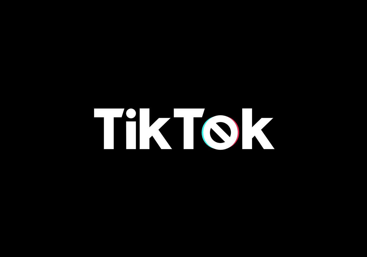 TikTok branding with a prohibited symbol in the 