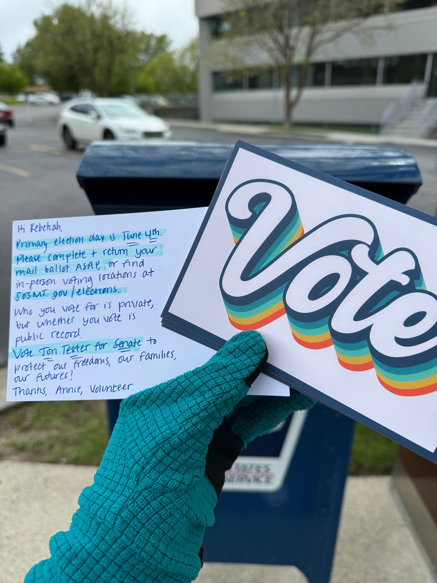 Mailing postcards to Montana voters