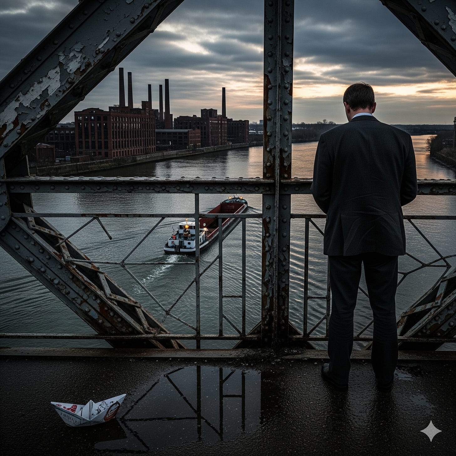 Man looking at river