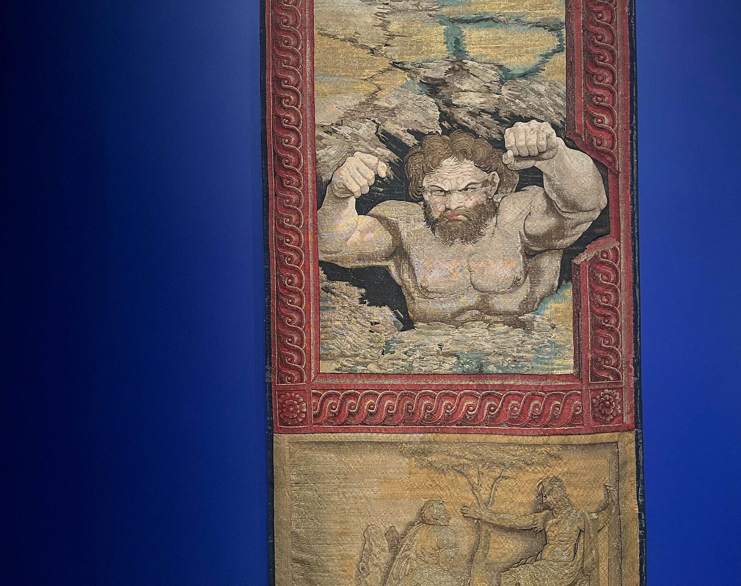 Detail from Saint Paul in Prison (from the First Edition of the Acts of the Apostles Tapestry Series); Workshop of Pieter van Ae