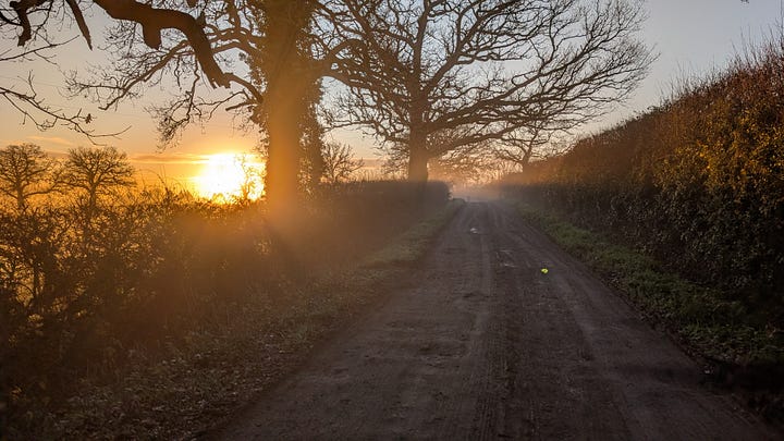 Sunrise on the way to Farnham