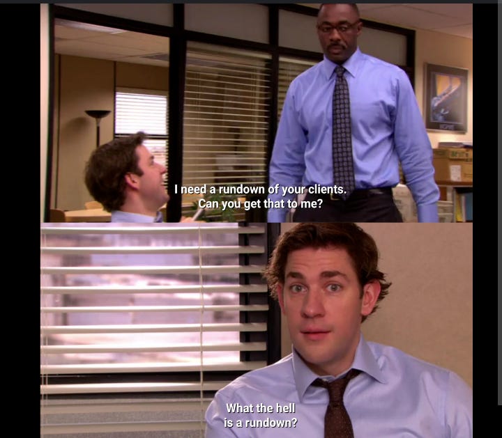 I was on Jim's side until he was completely baffled by Charles' request for  a rundown. : r/DunderMifflin