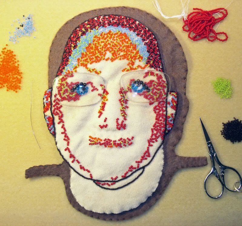 beadwork beaded portrait bead embroidery recycled eyeglass lenses mixed media fiber art beadwork beaded portrait bead embroidery recycled eyeglass lenses mixed media fiber art