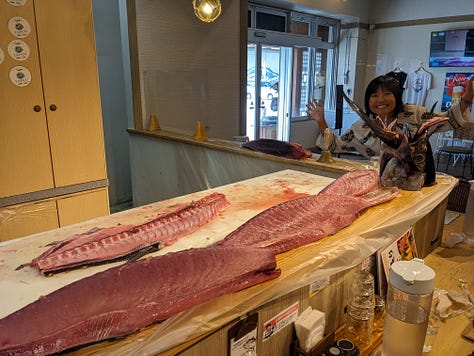 Tuna carving show, Okinawa, Japan