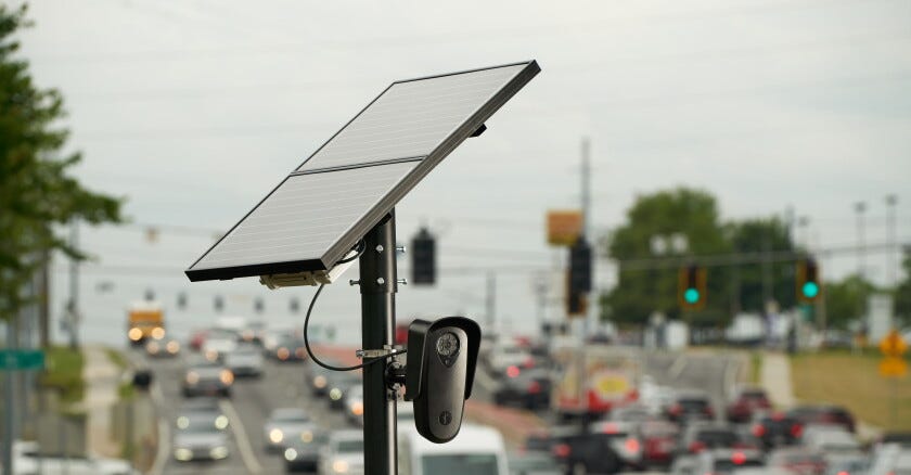 A Flock Safety license plate reader. A Flock Safety license plate reader.