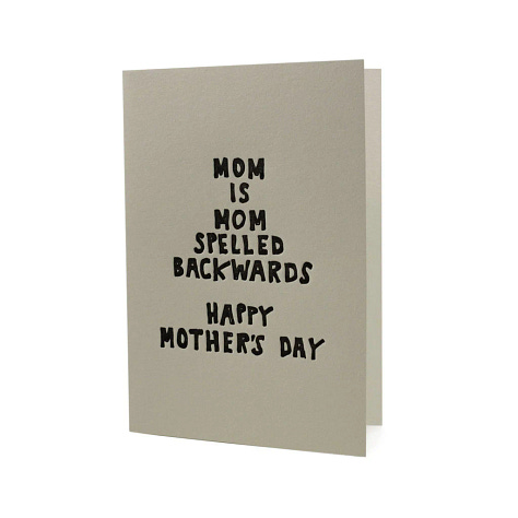 Cards from Oblation Papers read "Happy Mother's Day" and "Mom is Mom spelled backwards" and "Mom".