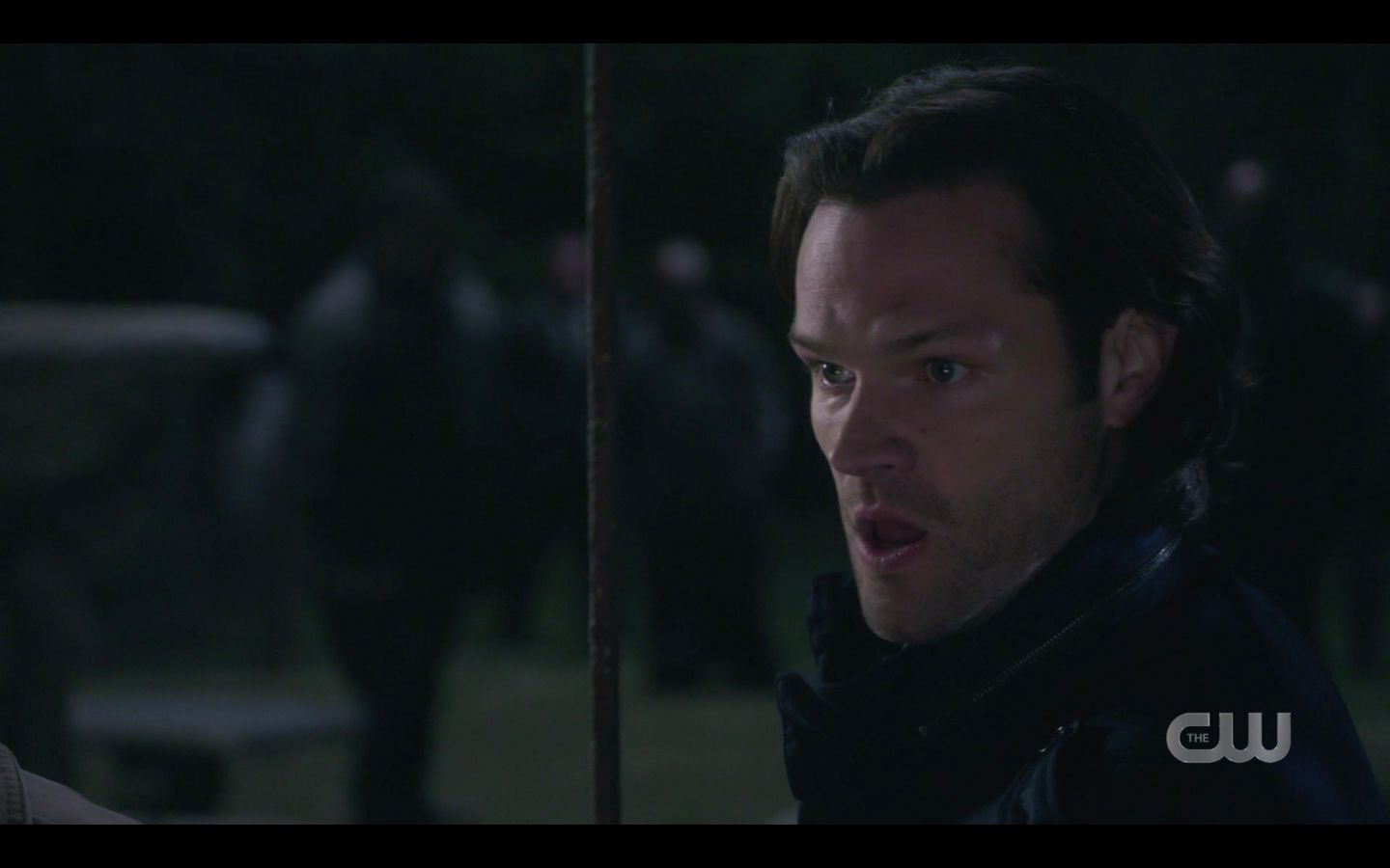 Sam Winchester read with stake to battle horde of zombie vampires monsters SPN 14.20 Sam Winchester read with stake to battle horde of zombie vampires monsters SPN 14.20