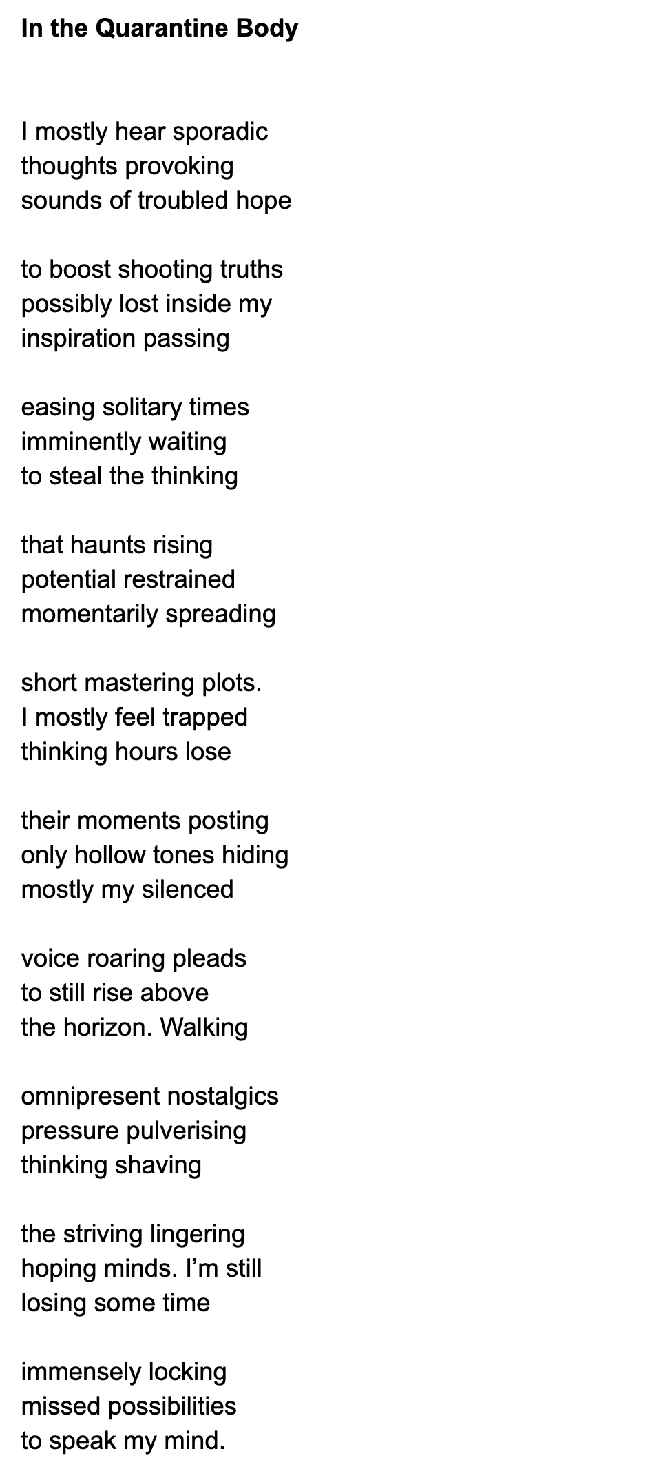 In the Quarantine Body - by Unrestricted Interest