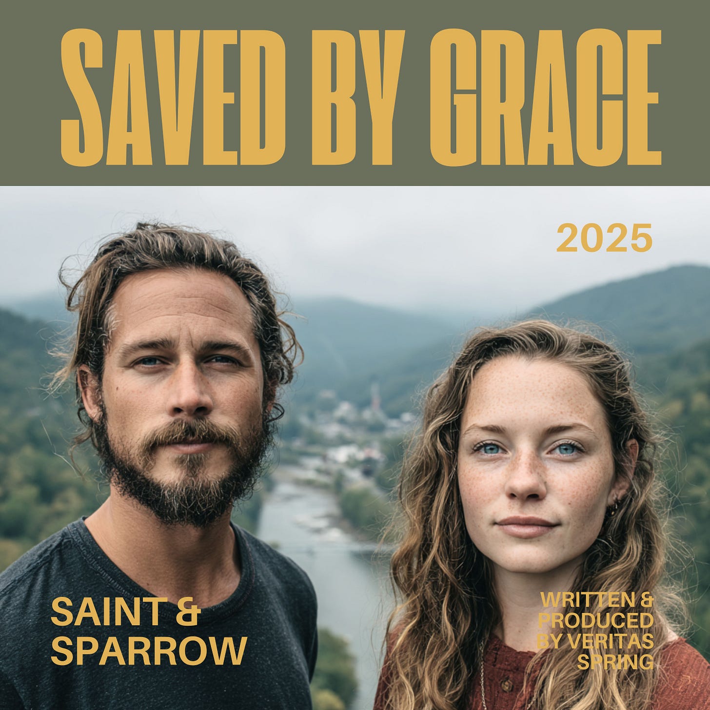 Cover art for the single Saved By Grace by Saint & Sparrow;  written and produced by Veritas Spring Music