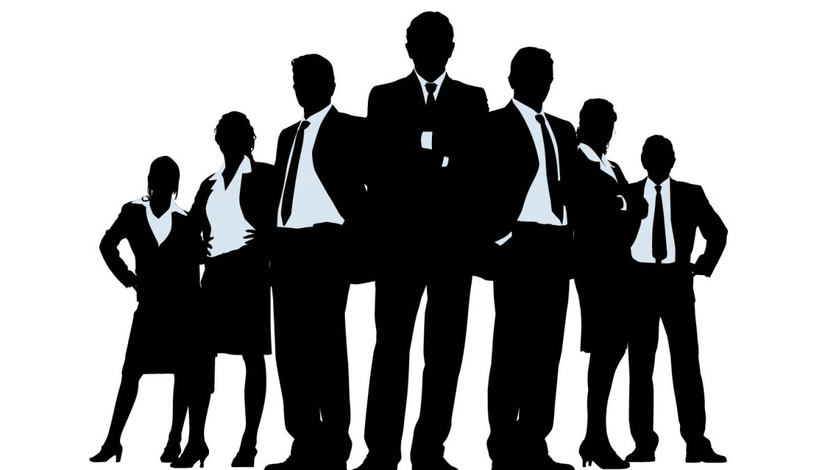 Illustration of a team in suits
