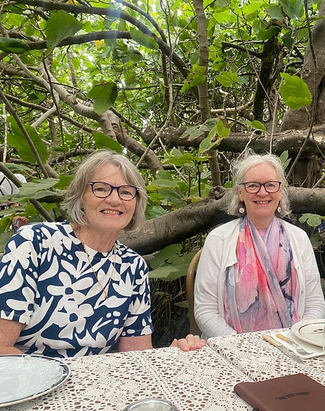 Clear blue water, a rugged coastline, women swimming, blowing out candles, a wallaby