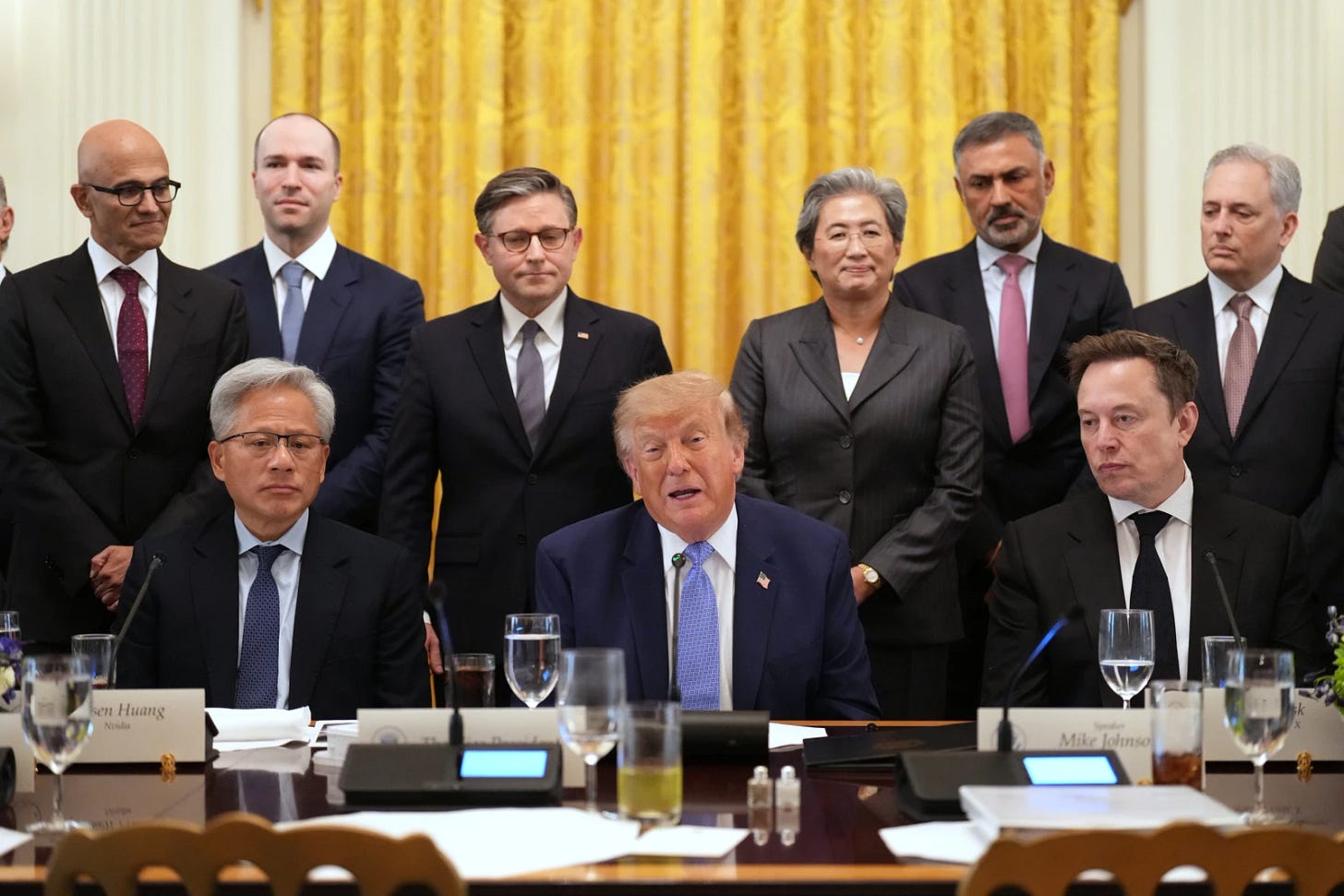 President Donald Trump during a meeting with top executives of AI firms. (AP)