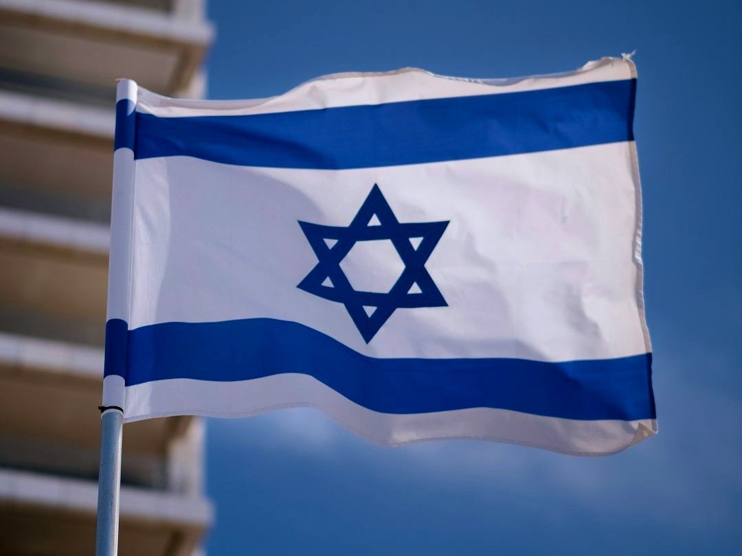 a blue and white flag