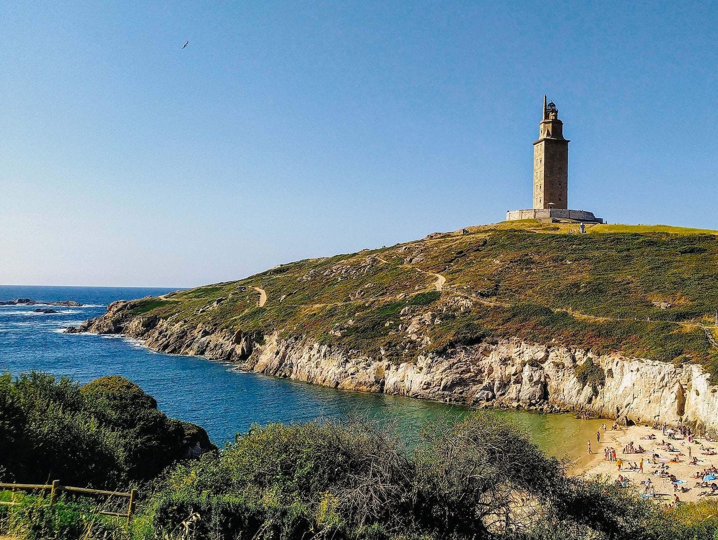 Coastal views along the Camino Inglés overlooking the Atlantic coastline in Galicia, Spain. Coastal views along the Camino Inglés overlooking the Atlantic coastline in Galicia, Spain.