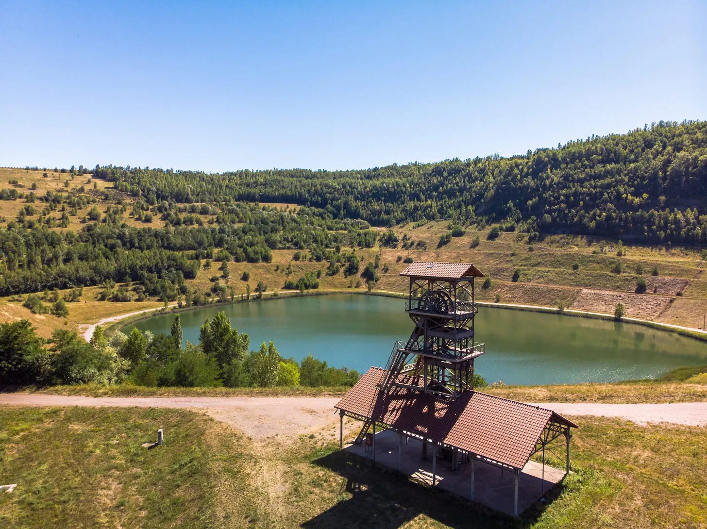 The former La Découverte mining basin at Decazeville