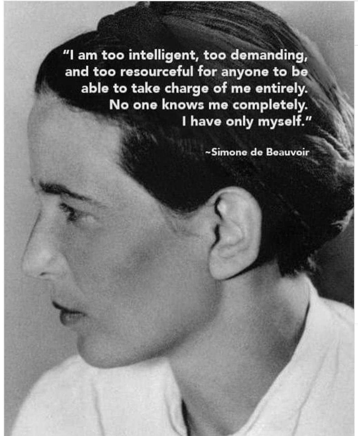 Simone de Beauvoir photo and quote Simone de Beauvoir photo and quote
