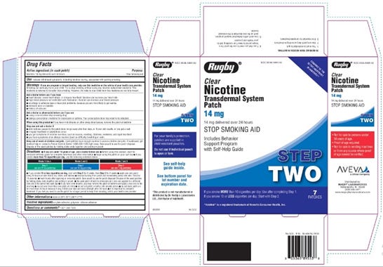 Rugby Nicotine Patches 14 mg Recalled - 14 packs Rugby Nicotine Patches 14 mg Recalled - 14 packs