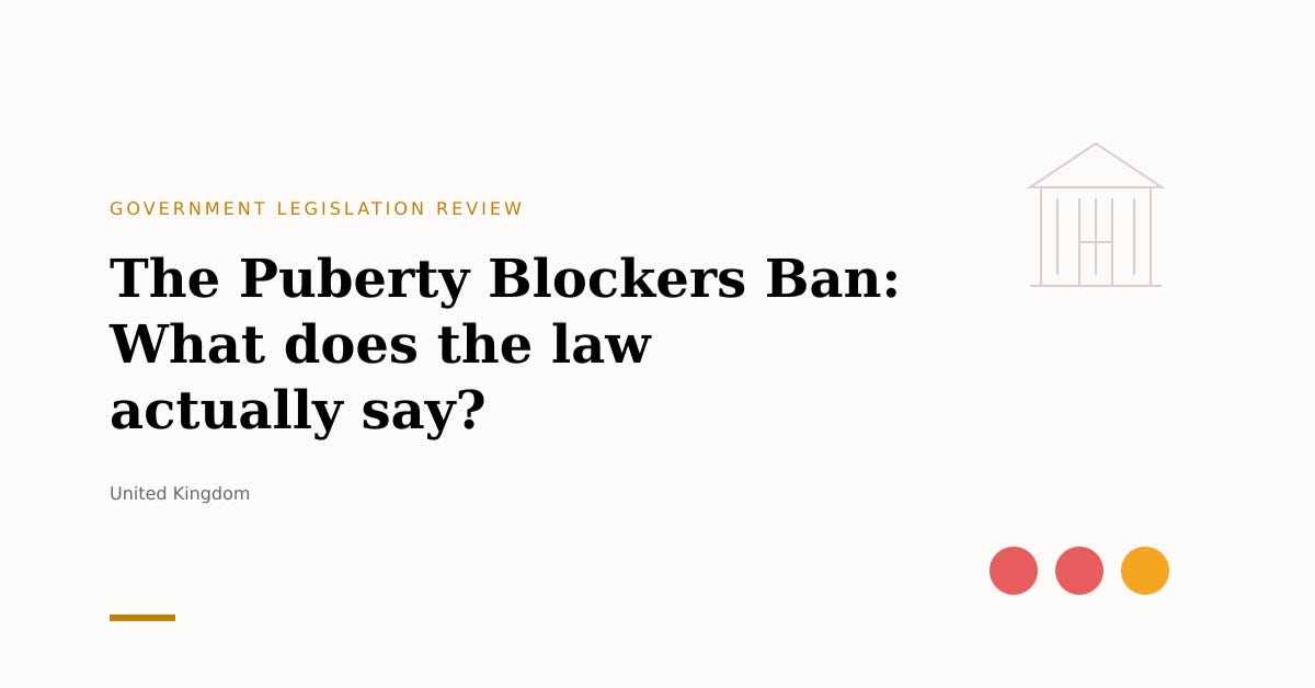 What the puberty blockers ban actually says in law