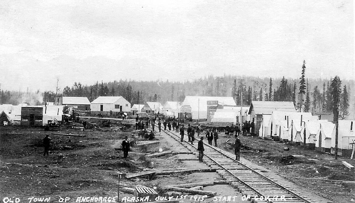 The beginning of Anchorage, Alaska in 1915.