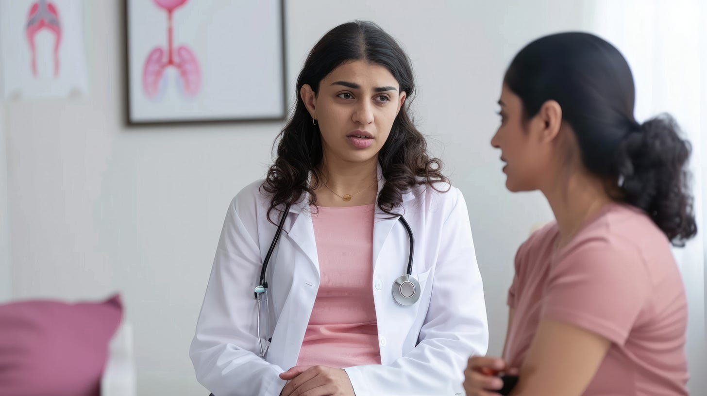 Woman sitting in OB-GYN’s office