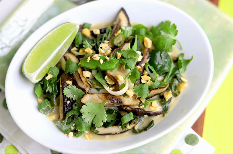 Stir-Fried Veggies with Rice Noodles in Fragrant Coconut Broth, Cook the Vineyard
