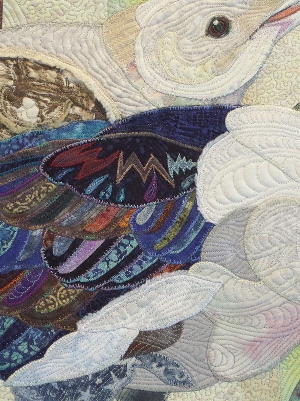 Detail from "Silver medal winner - seagulls small quilt" Detail from "Silver medal winner - seagulls small quilt"