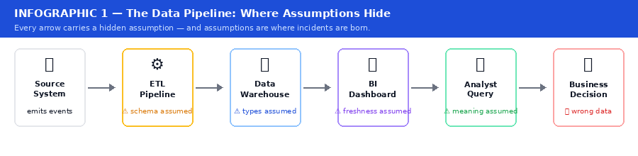 Infographic 1 — The Data Pipeline: Where Assumptions Hide