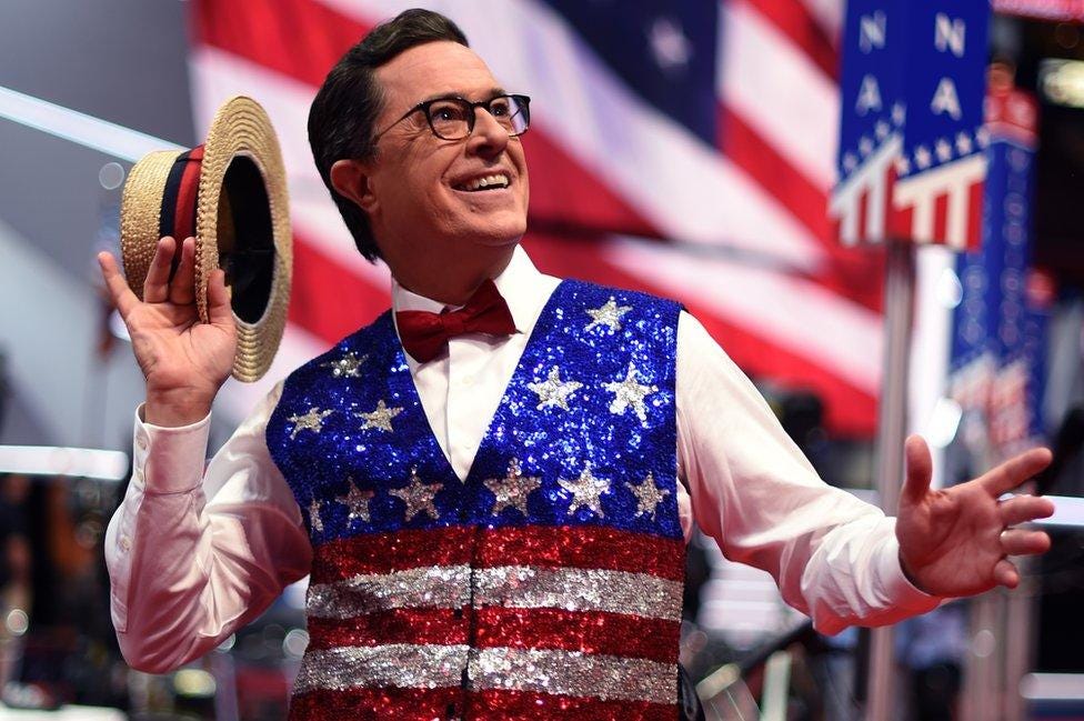 Stephen Colbert investigated over 'homophobic' anti-Trump joke - BBC News Stephen Colbert investigated over 'homophobic' anti-Trump joke - BBC News
