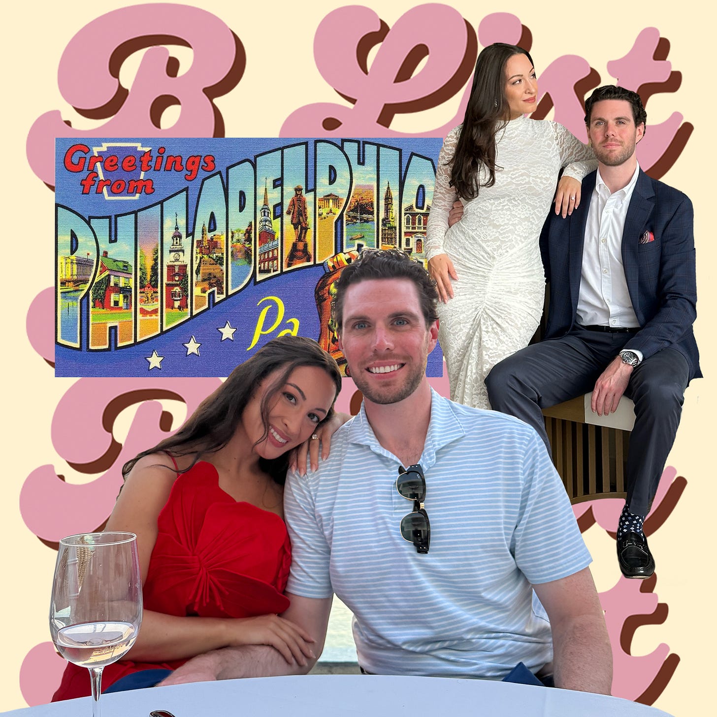 Bella and Pat; a Greetings From Philadelphia postcard